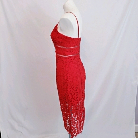 *Last Chance* NWT Bardot Roxy Lace Dress Red Party Cocktail Spaghetti Straps - Picture 3 of 12